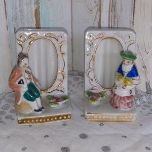 Vintage Pair of Porcelain Made in Occupied Japan Picture Frames